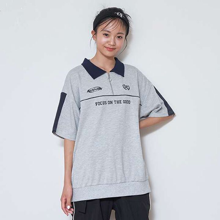 LTXC - Half-Zip Loose Half T-Shirt,Moss green, medium image number 17