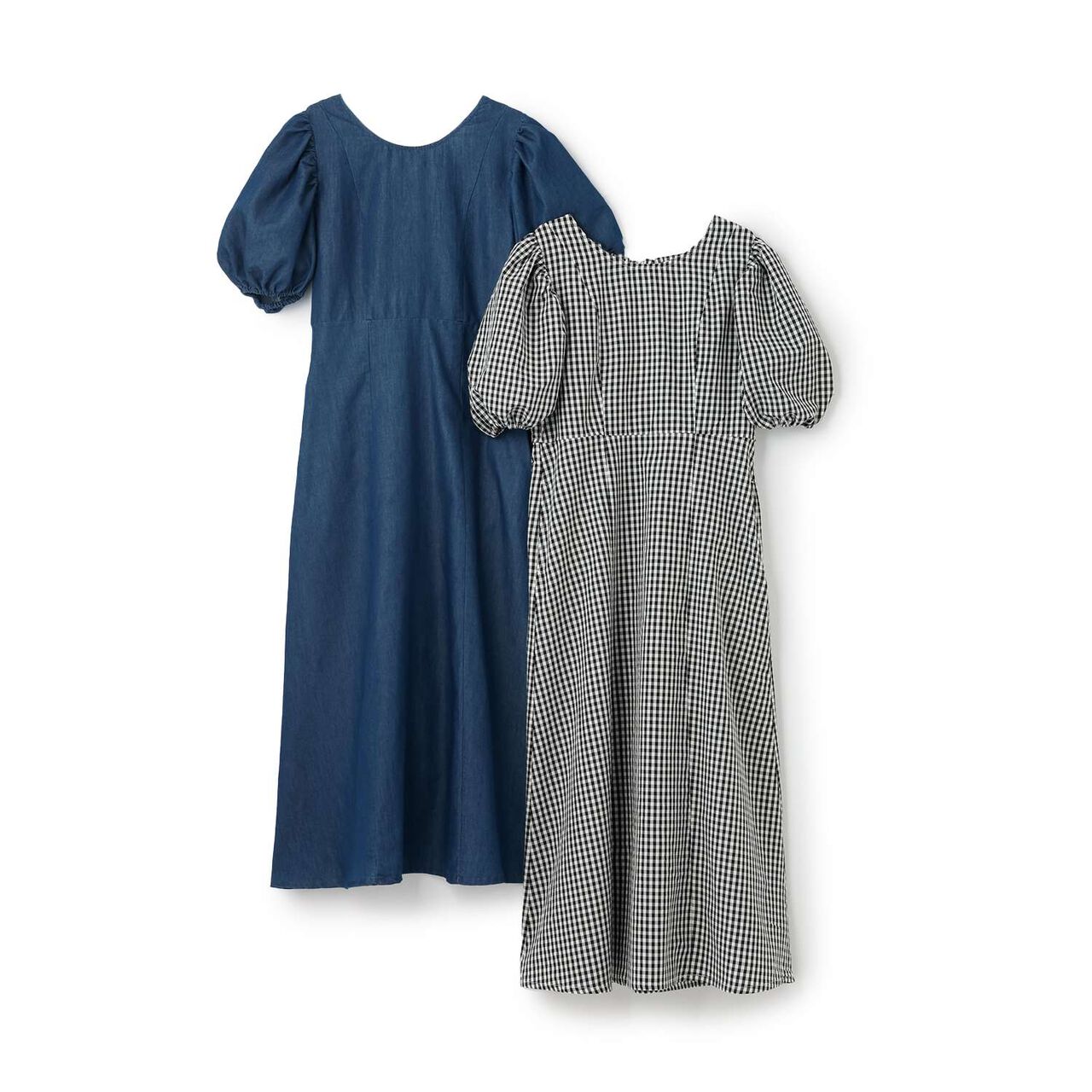 [Parent-Child Matching] Puff Sleeve Peplum One-Piece Dress,Black, large image number 7