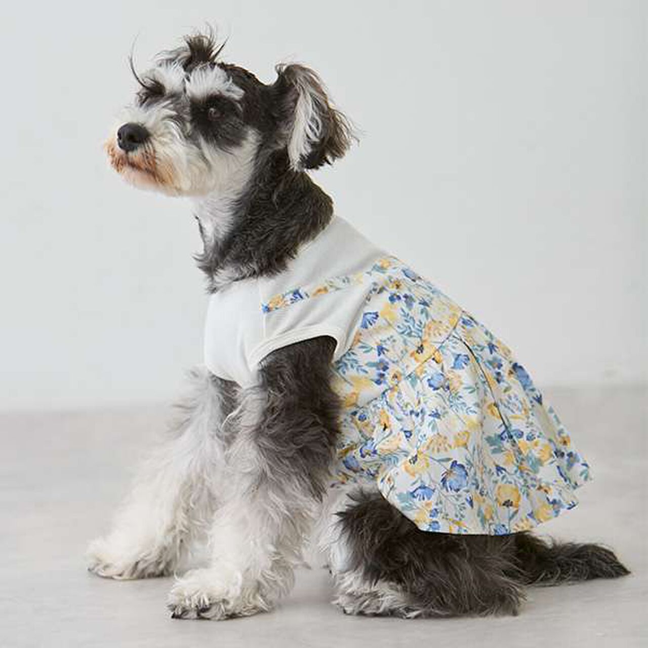 [DOG] Floral Pattern Docking Dress,Blue, large image number 7