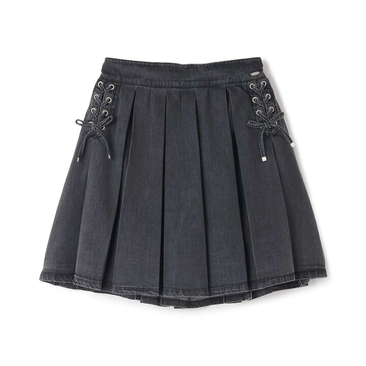 Lace-Up Box Pleated Skirt-Pants,, medium