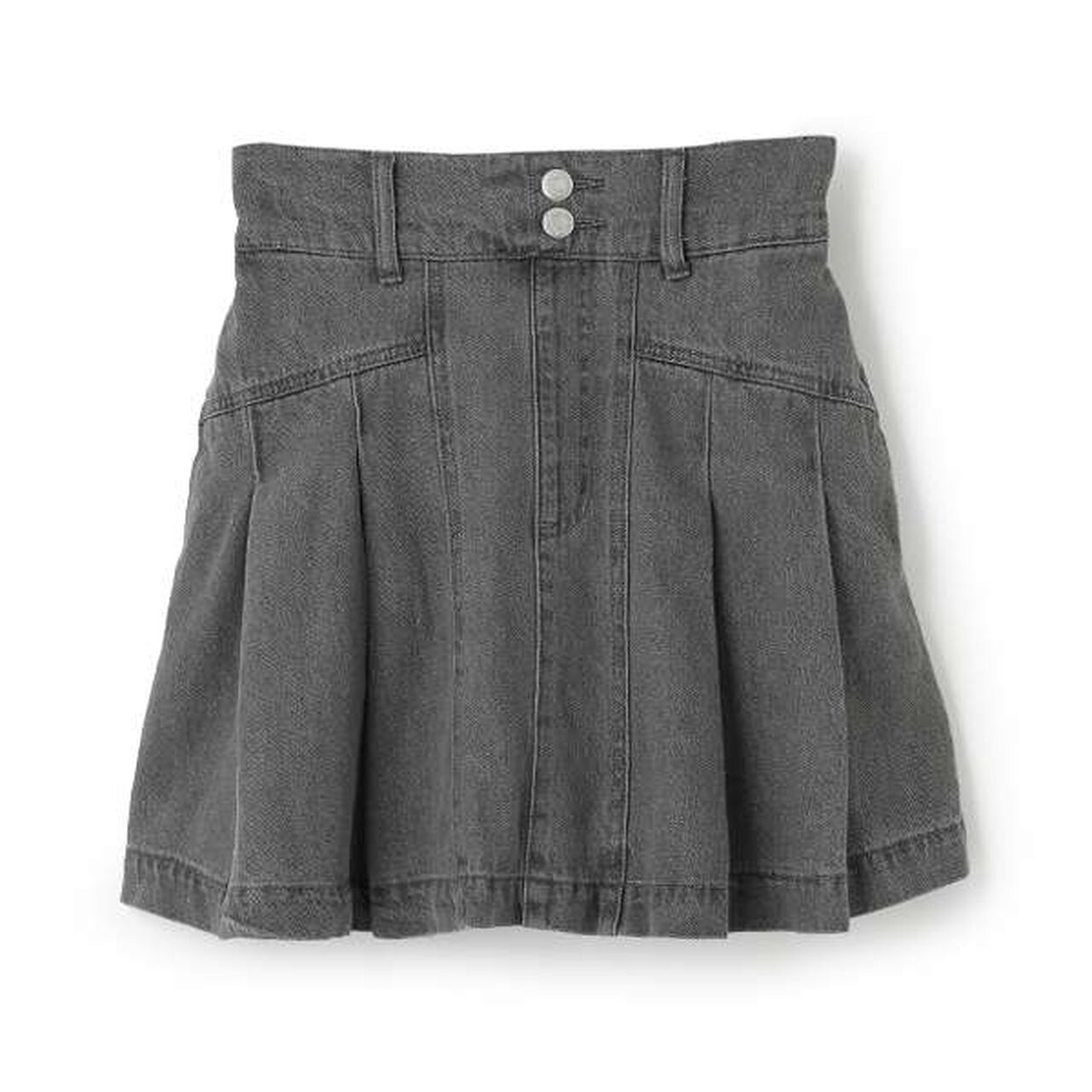 Denim Pleated Skirt-Pants for Beautiful Legs,Light blue, large image number 6