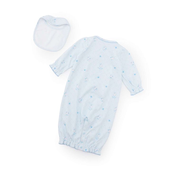 [Box Included] Angel Bunny Pattern 2 Way All & Bib Set,Sax blue, medium image number 1