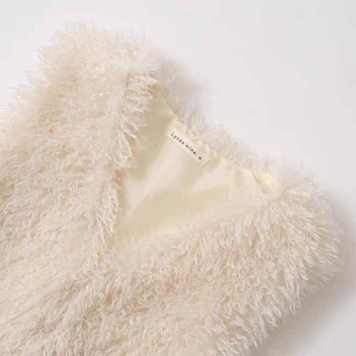 Fluffy Soft Fur Vest,Charcoal gray, medium image number 10