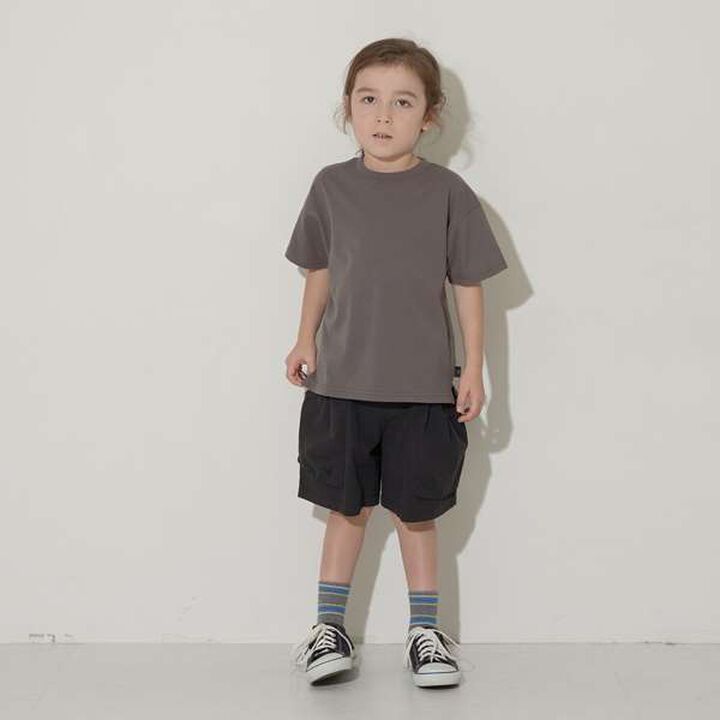 Non-Deforming Soft Cotton Hem Slit Simple Big T-Shirt,Charcoal gray, medium image number 7