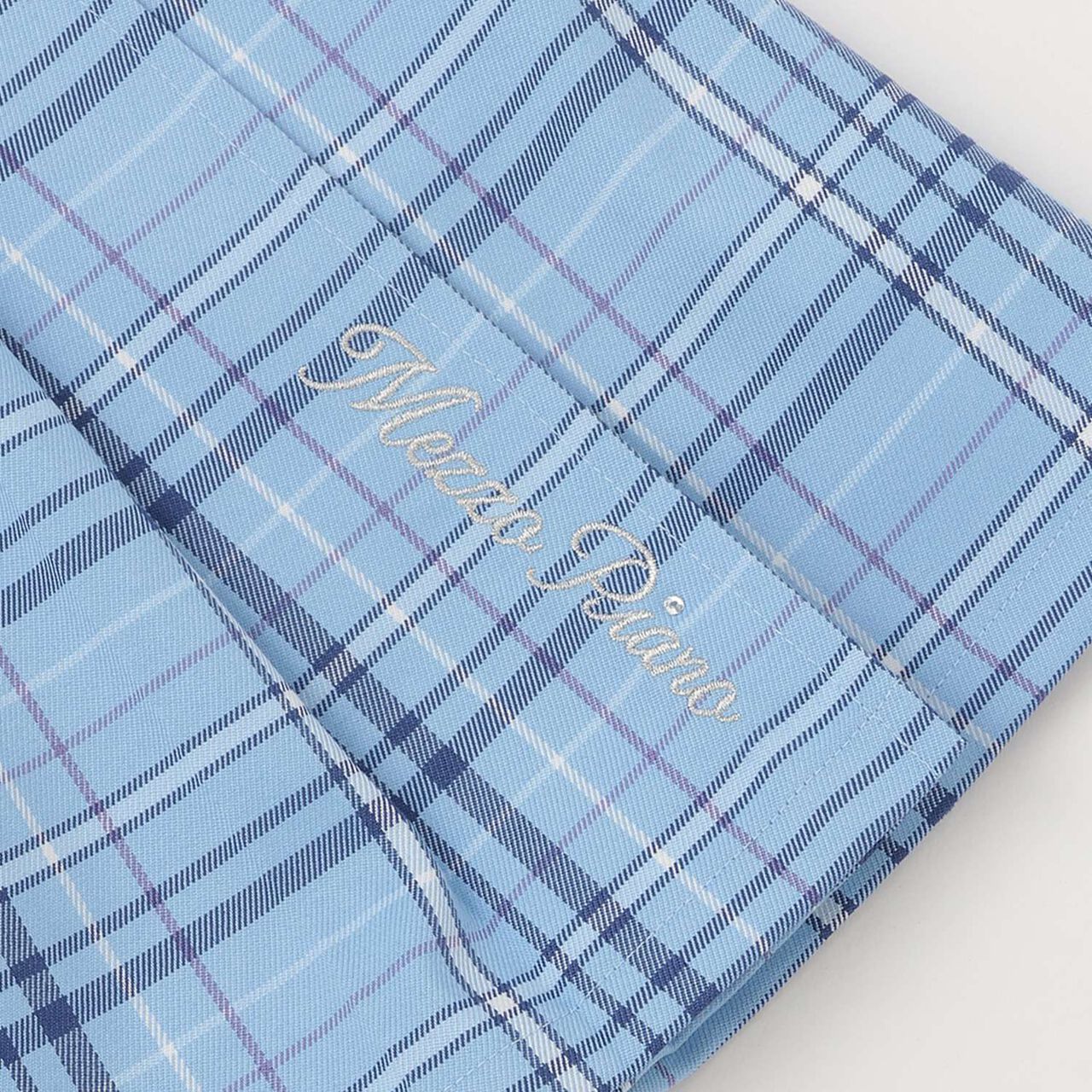 Checkered Pleated Skirt-Pants,Blue, large image number 17