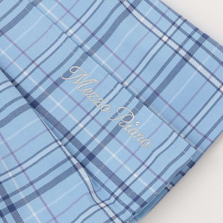Checkered Pleated Skirt-Pants,Blue, medium image number 17