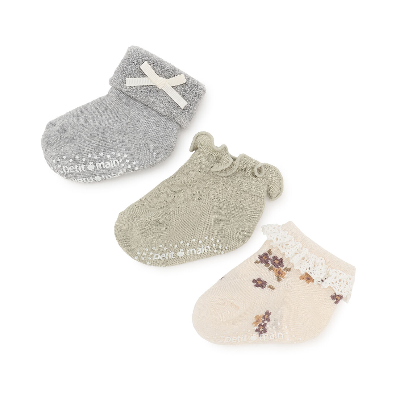 Baby 3-Piece Socks,Light beige, large image number 0
