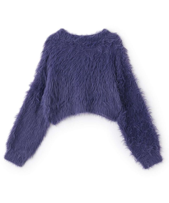 Shaggy Short Cardigan,Purple, medium image number 6