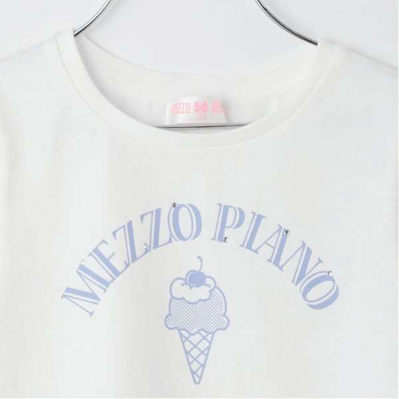 Tulle Tunic Layered Short Sleeve T-Shirt,Sax blue, large image number 7