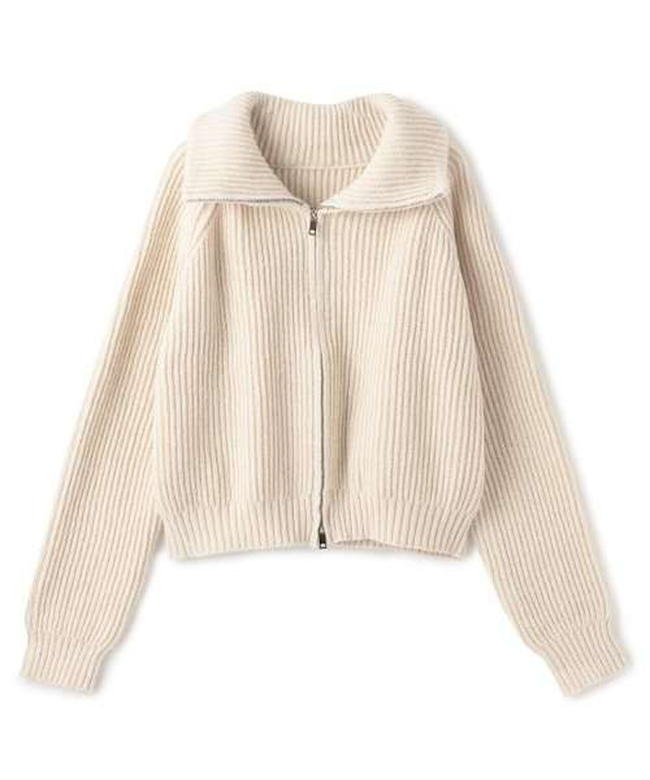 Stand Zip Knitwear,Top gray, large image number 12