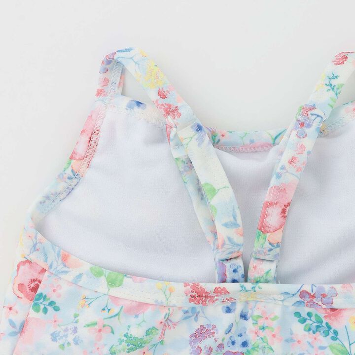 [SWIM] Girls' Floral Pattern One-Piece Swimwear [UV Protection],Pink, medium image number 4