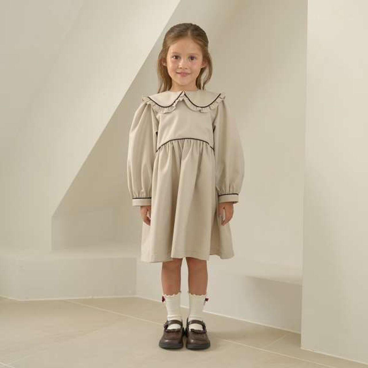 Removable Collar Occasion One-Piece Dress,Gray, large image number 20