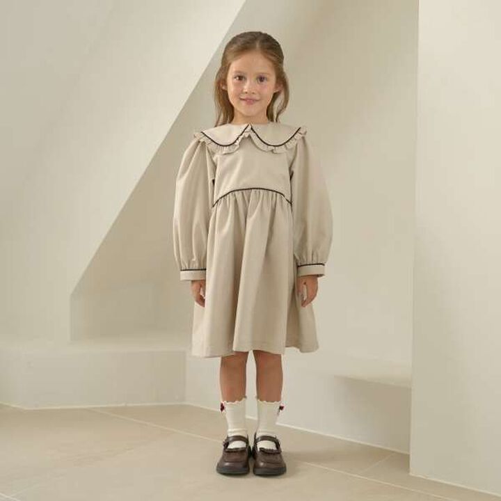 Removable Collar Occasion One-Piece Dress,Gray, medium image number 20