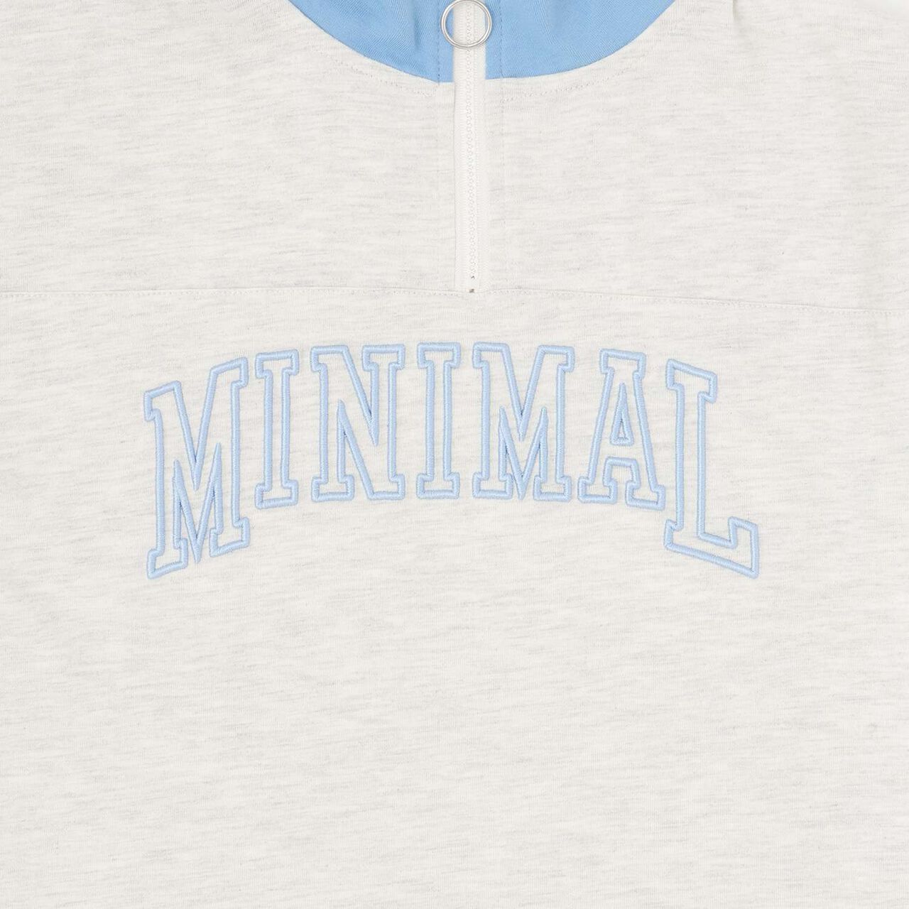 Half-Zip Loose Short Sleeve T-Shirt,Smoke white, large image number 17