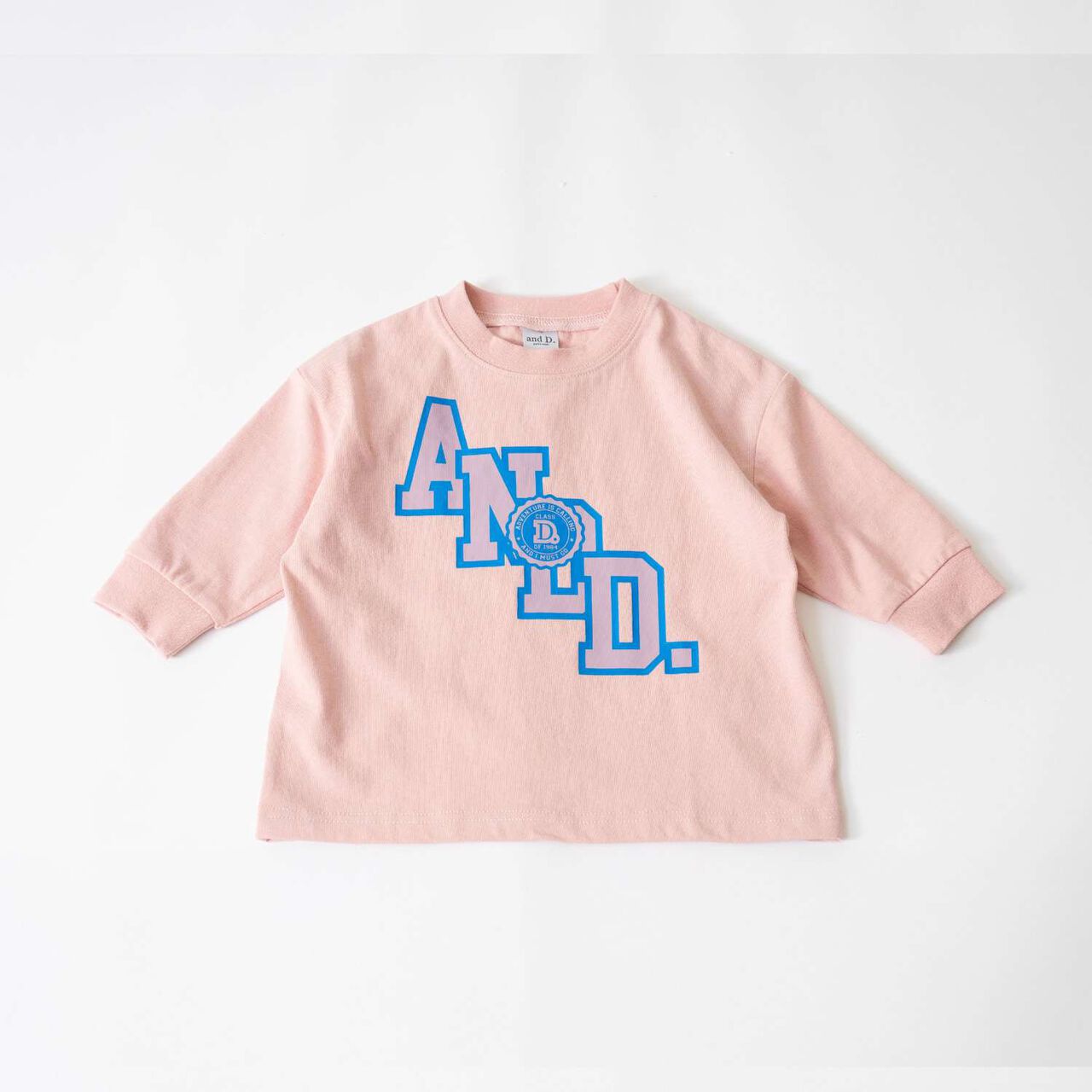 [USA Cotton] AND Logo College Wide Long Sleeve T-Shirt,Blue gray, large image number 10