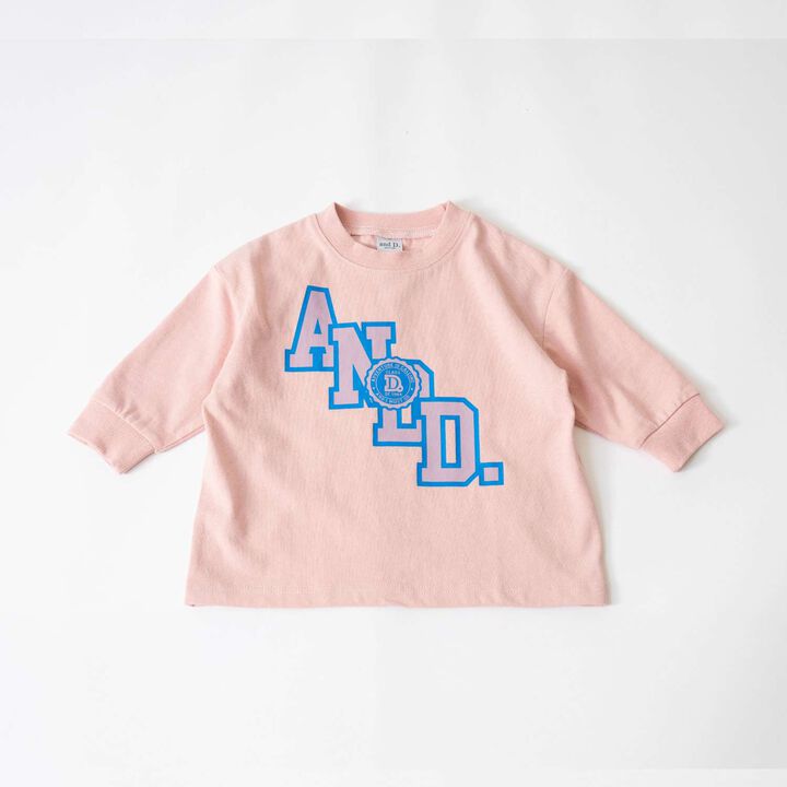 [USA Cotton] AND Logo College Wide Long Sleeve T-Shirt,Blue gray, medium image number 10