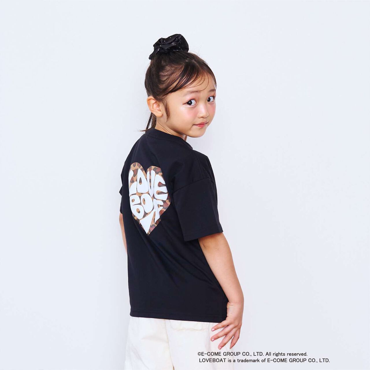 [Parent-Child Matching] LOVEBOAT Loose T-Shirt,Black, large image number 2