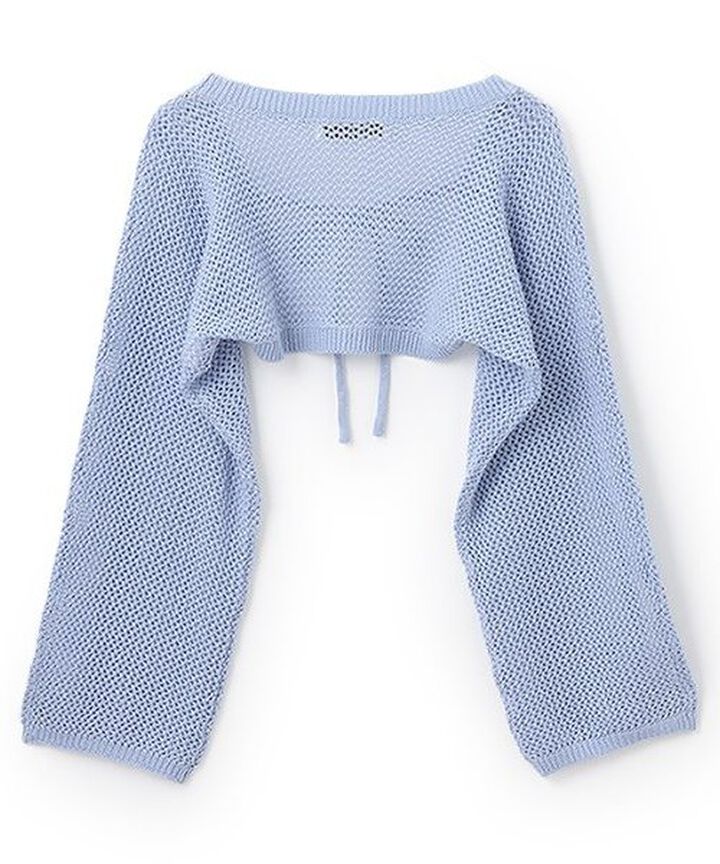 Mesh Ribbon Cardigan,Blue, medium image number 4