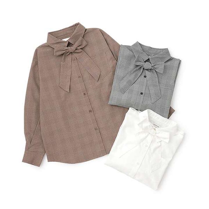 Bow Tie Blouse,Gray, medium image number 2