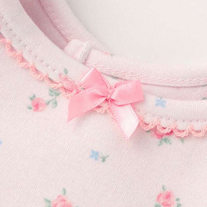 Small Floral Scallop Trim Bib,Light pink, medium image number 3
