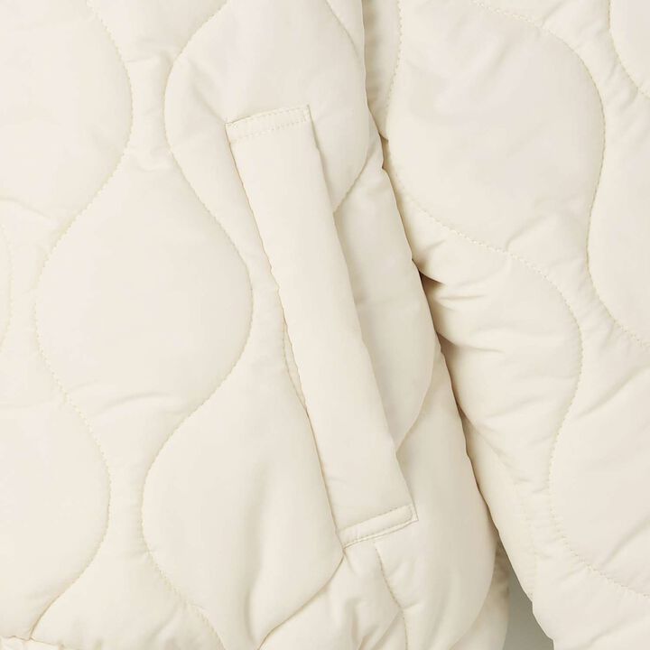 Big Puff Quilted Bomber Jacket,Ivory, medium image number 5