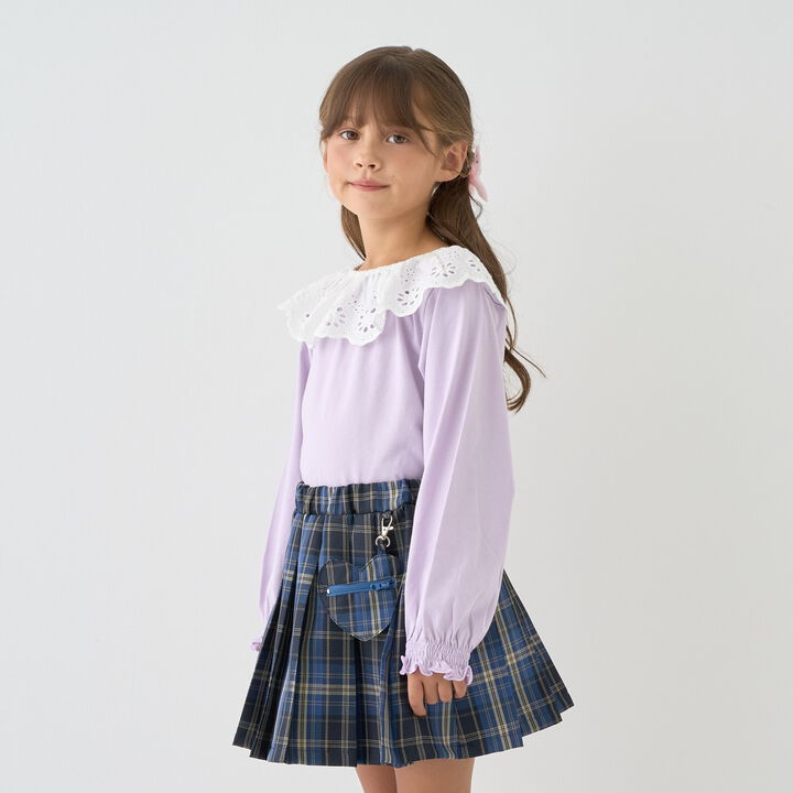 Round Cotton Lace Long-Sleeve T-Shirt,, medium