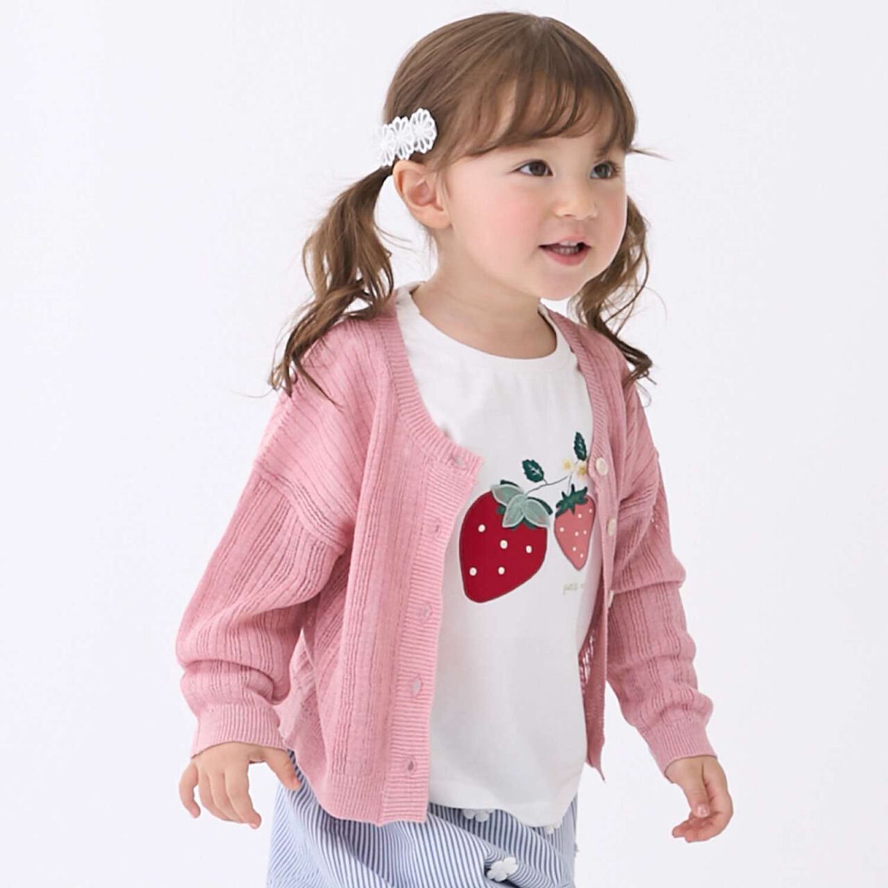 Sheer Cardigan,Cherry Pink, large image number 1