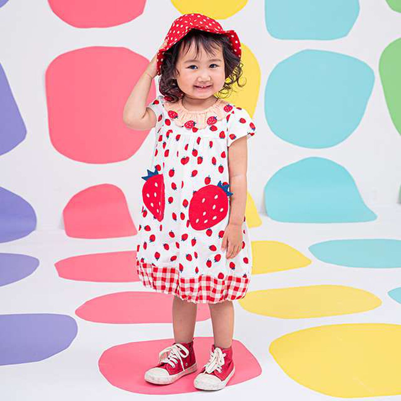 Strawberry One-Piece Dress,Pink, large image number 11