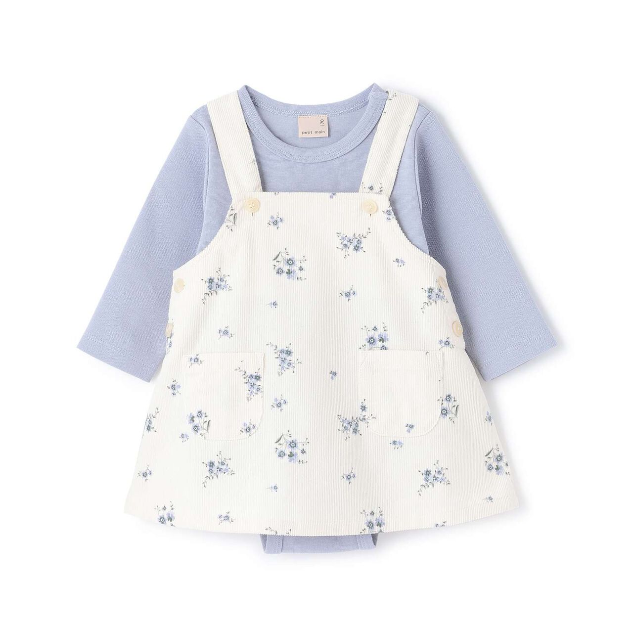 [Link] Floral Pattern Jumper Skirt Outfit Set,Ivory, large image number 3