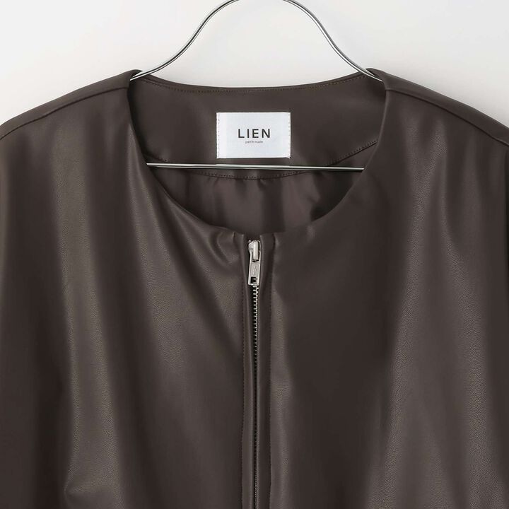 [Parent-Child Matching] Faux Leather Padded Blouson,Brown, medium image number 10