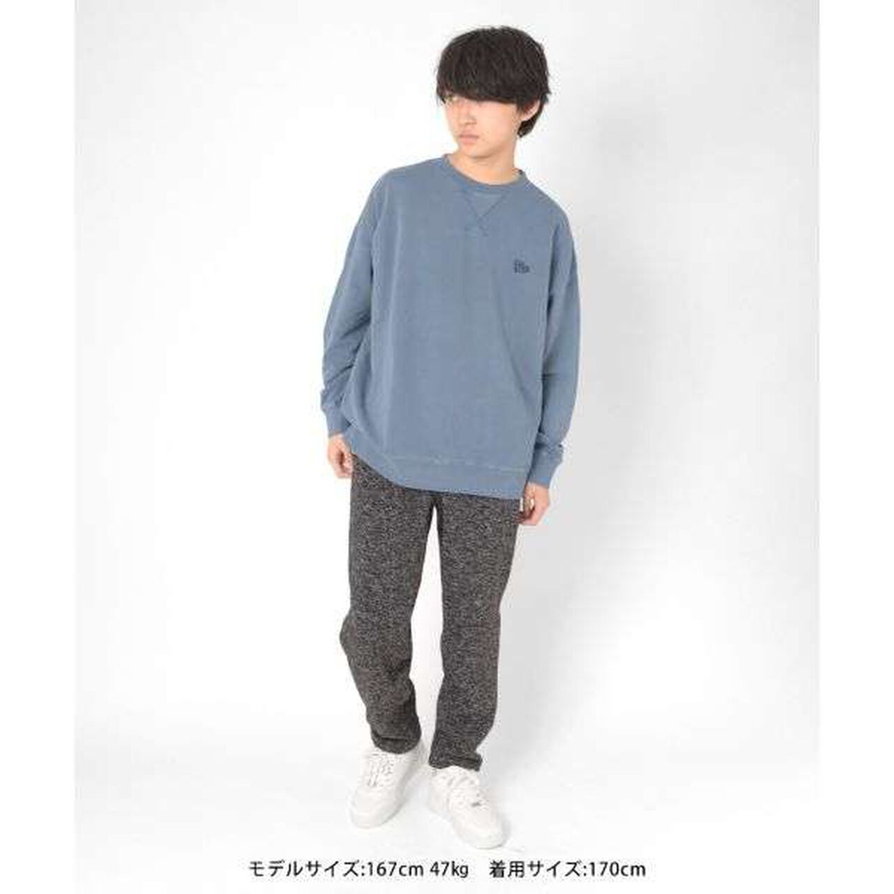 Fleece Pigment Big Sweatshirt,Deep red, large image number 16