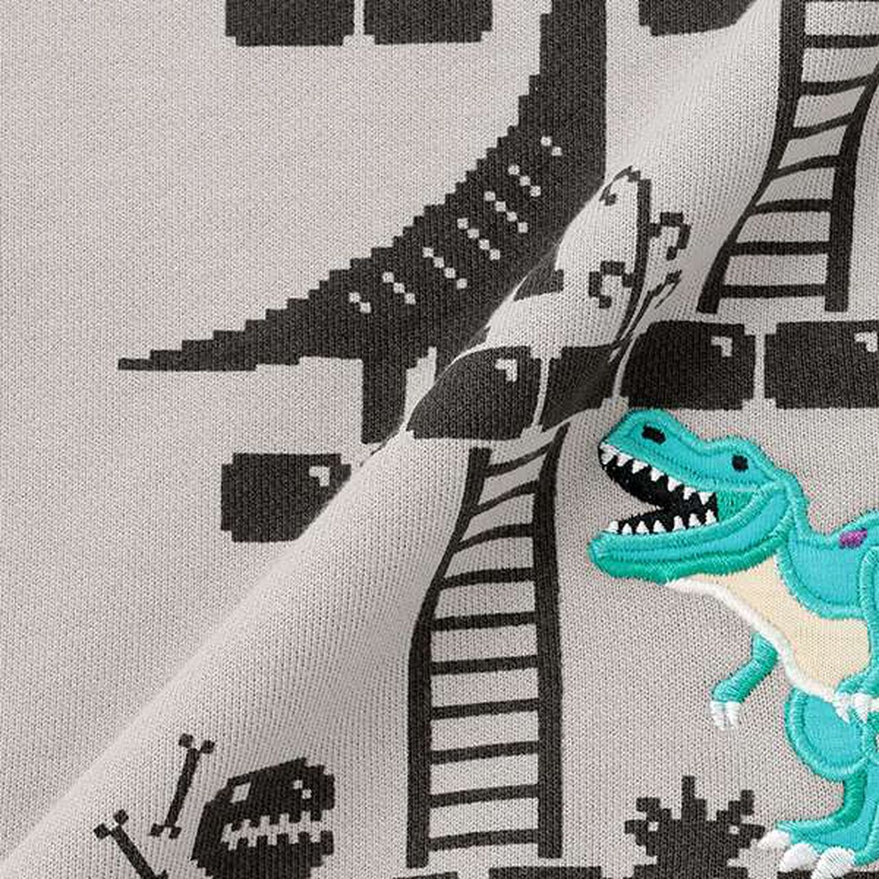 Dinosaur Game Sweatshirt,Gray, large image number 6