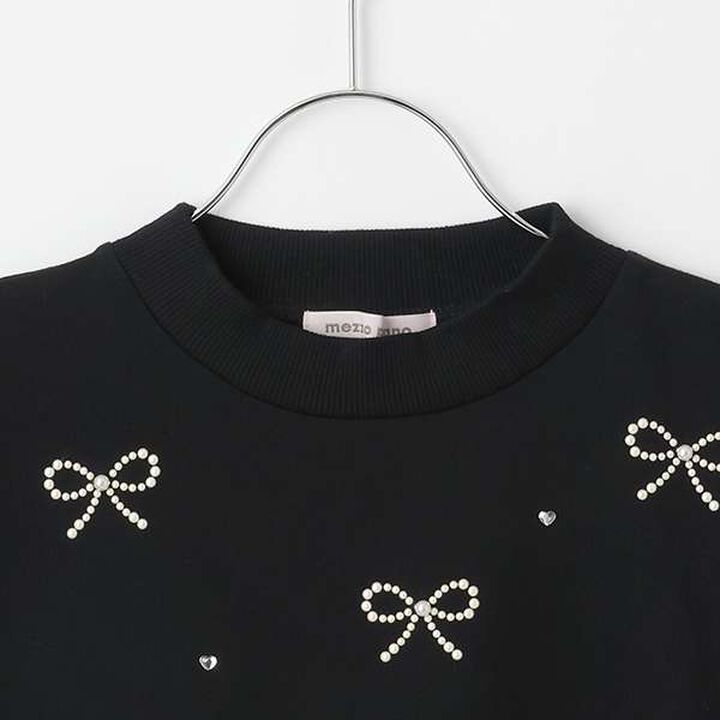 Many Pearl Ribbon Sweatshirt,Emerald green, medium image number 2