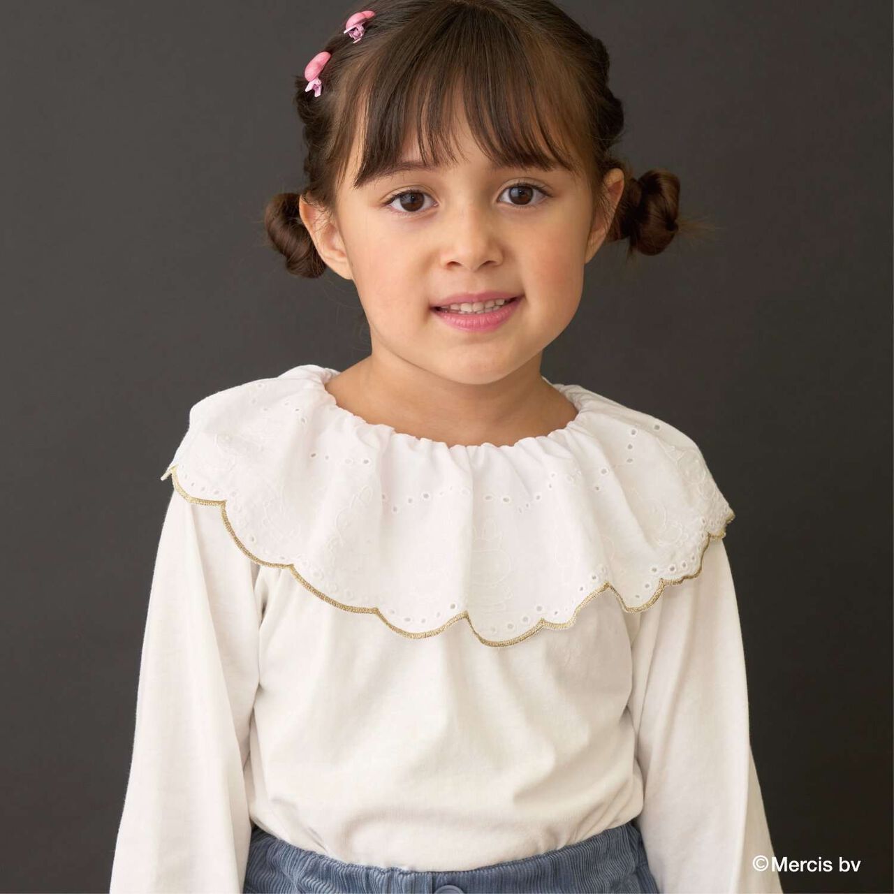 [Miffy] Soft Cotton Lace Collar Top,Light pink, large image number 14