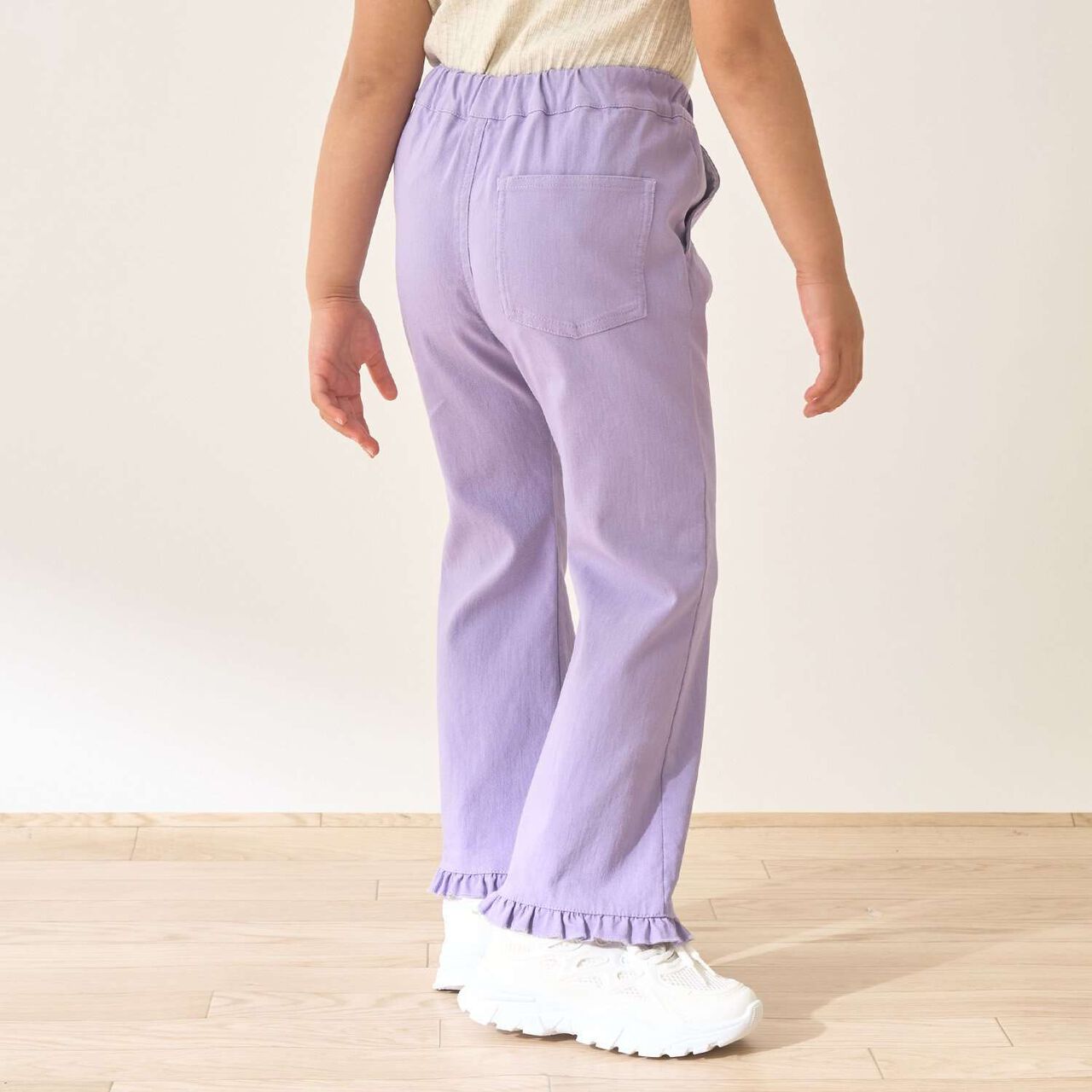 Tomo Pants Stretchy Hem Frill Flared Pants,Black, large image number 27