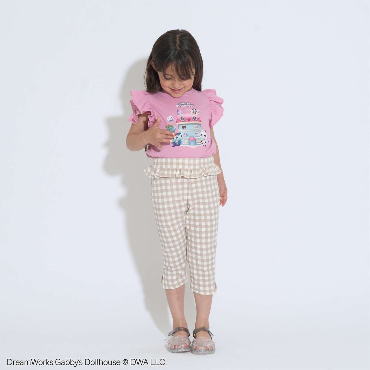 [Gabby's Dollhouse Soft Cotton] Design Sleeve Printed T-Shirt,Top gray, large image number 9