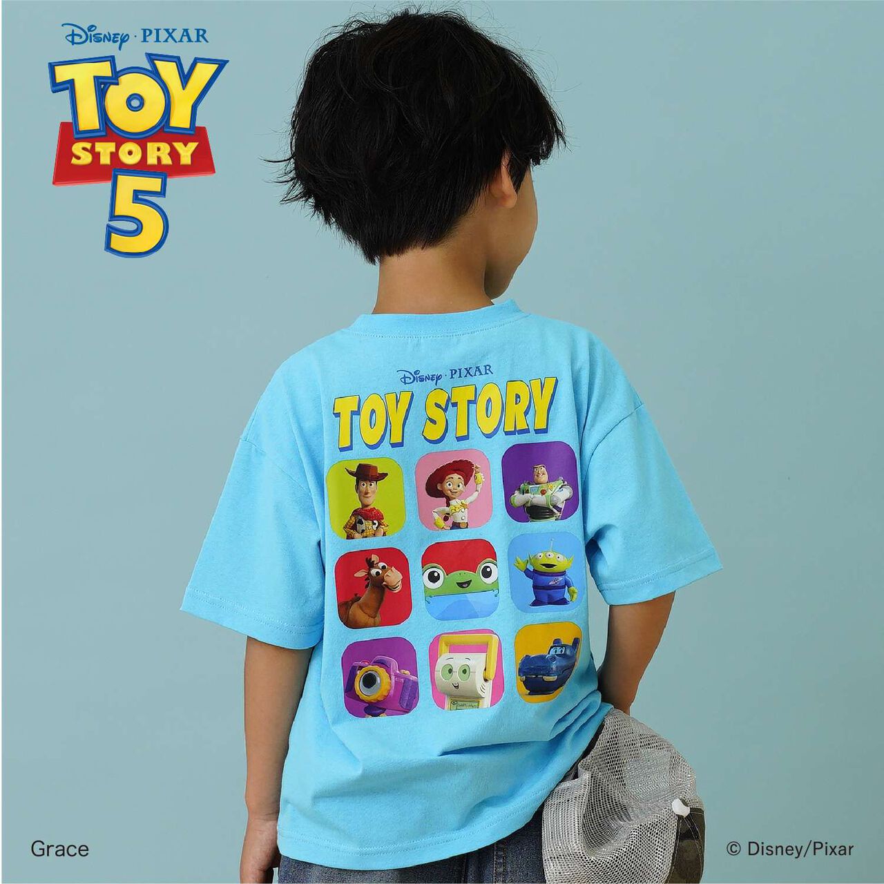 [Disney-Pixar-Toy Story] Toy Story Group Art Wide Short-Sleeve T-Shirt,Sax blue, large image number 0