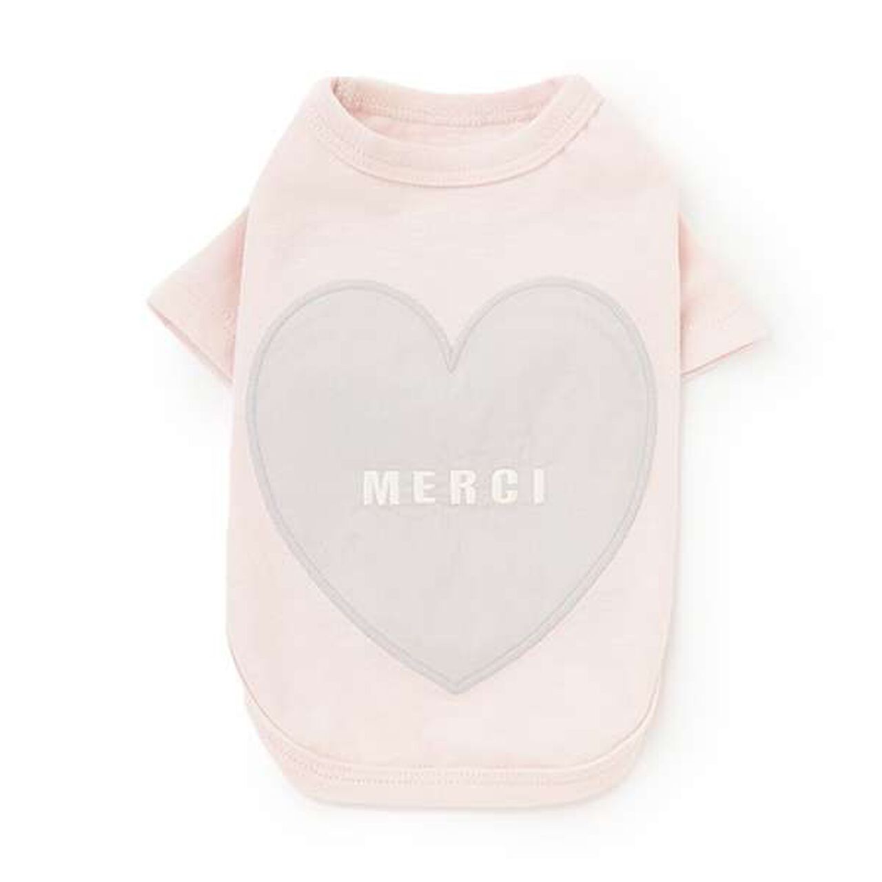 [DOG] Anti-Stain Heart Back T-Shirt,Light pink, large image number 0
