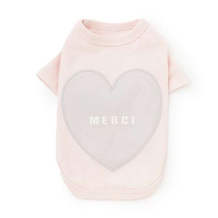 [DOG] Anti-Stain Heart Back T-Shirt,Light pink, medium image number 0