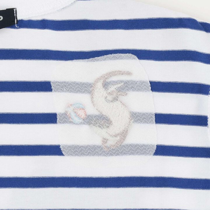 [Pre-Order] Otter Embroidered Stripe Short Sleeve T-Shirt,Green, medium image number 9