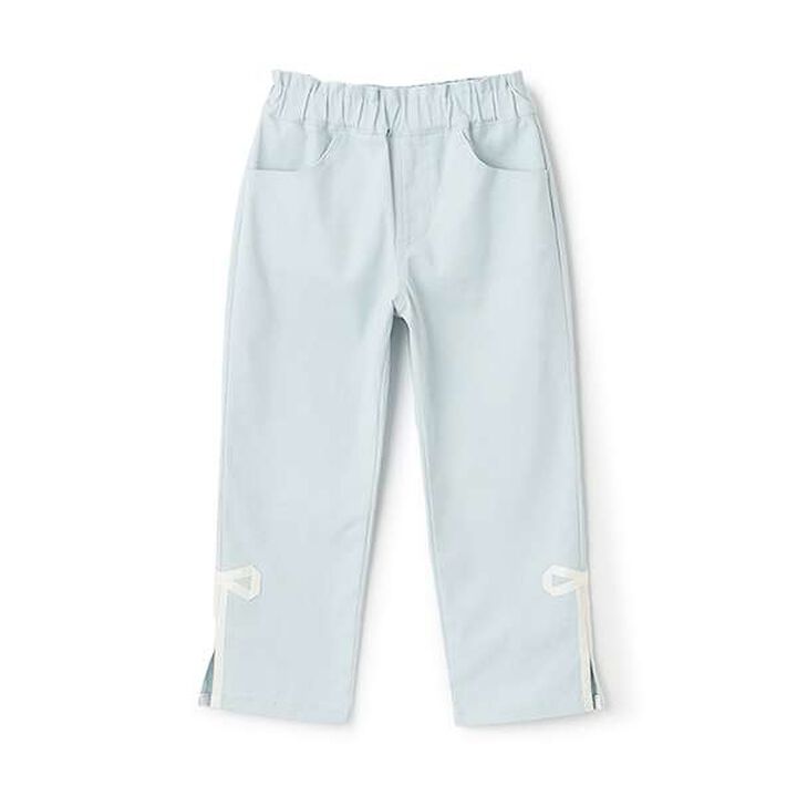 Decorative Ribbon Side Slit Stretch Pants,Ivory, medium image number 2