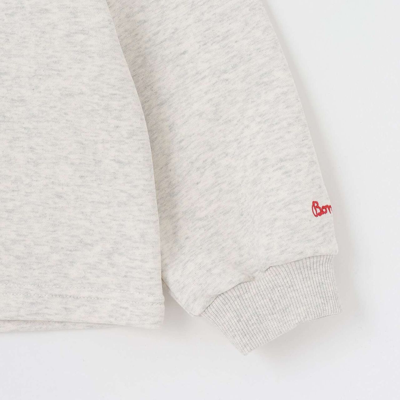 Quick-Dry Fleece Sweatshirt with Single-Point Embroidery,Smoke white, large image number 9