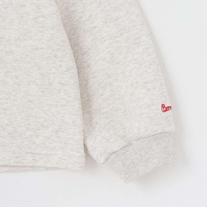 Quick-Dry Fleece Sweatshirt with Single-Point Embroidery,Smoke white, medium image number 9