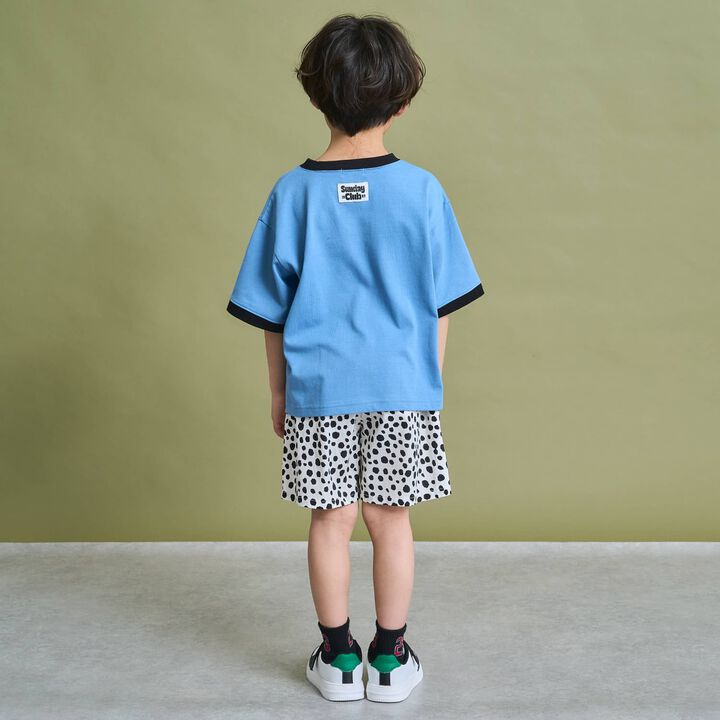 [Anti-Stain & Quick-Dry] Distressed Logo Print Ringer T-Shirt,Turquoise, medium image number 14