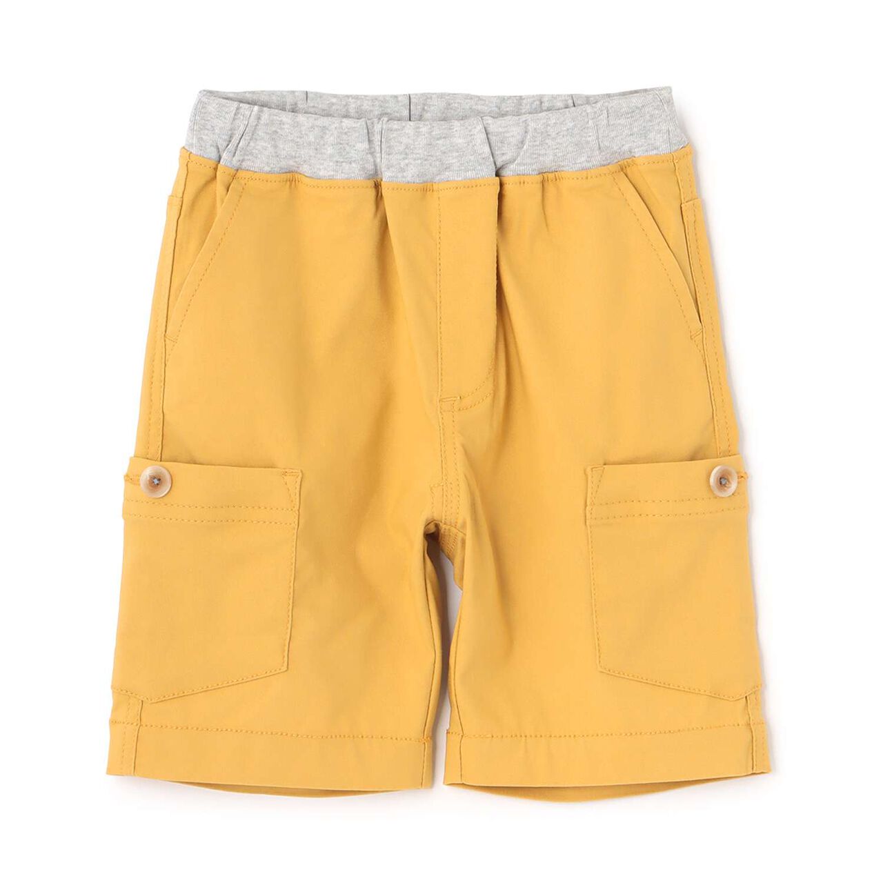 Stretch Twill Cargo Half Pants,Mustard, large image number 0
