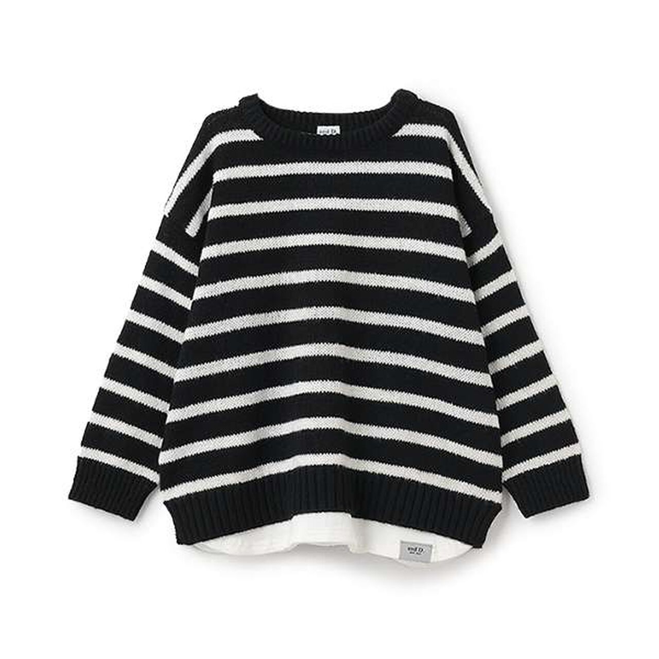 [Matching with Dad Outfit] Machine Washable Kids Layered Hem Knitwear,Striped, large image number 3