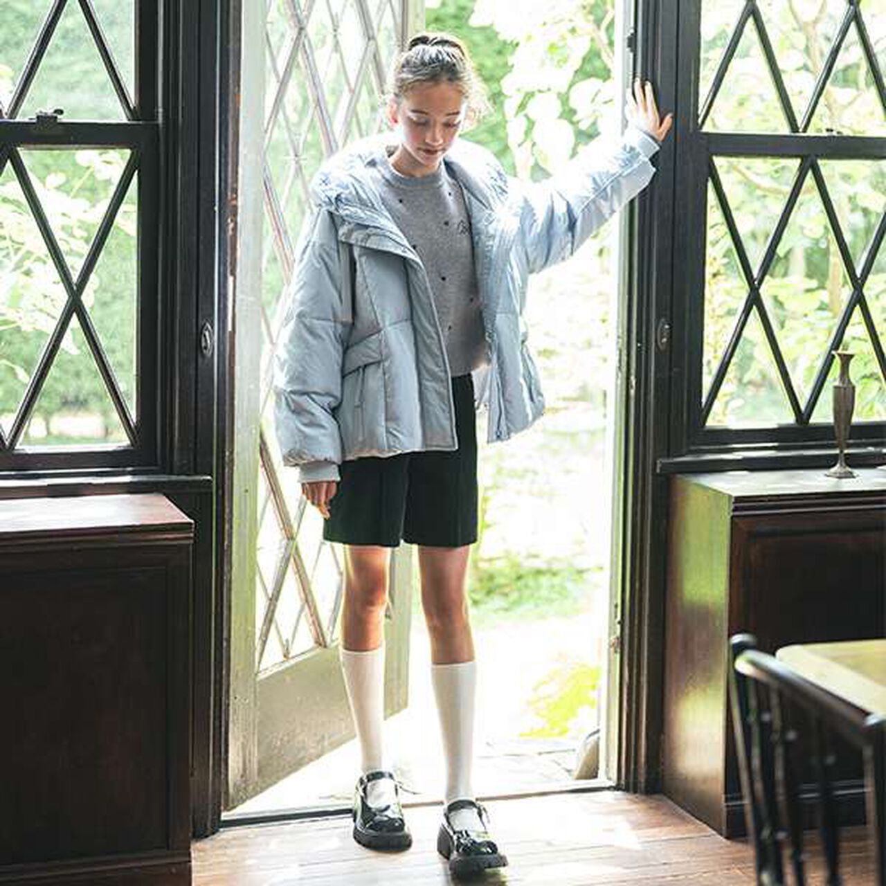 Cuffed Tuck Culottes,Light beige, large image number 8