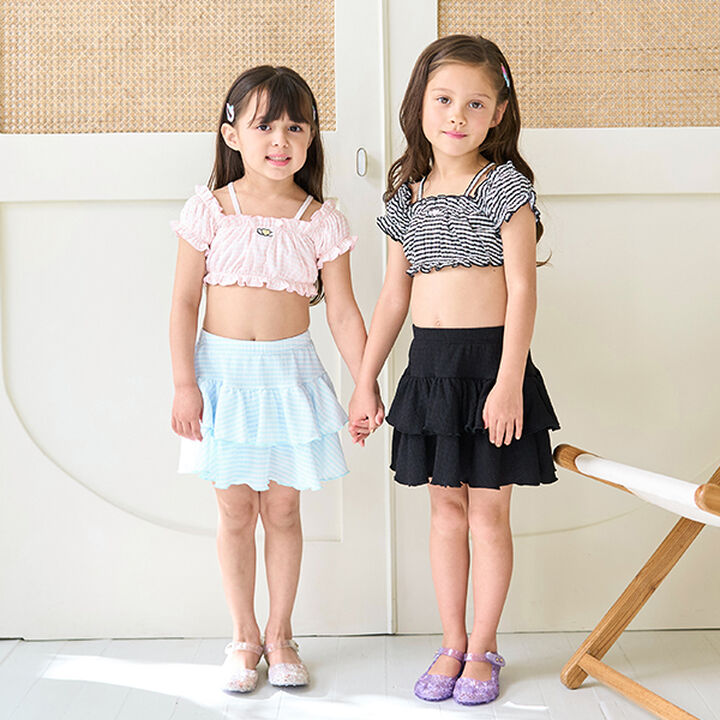 [SWIM] [UV Processing] Gingham Check Gathered Two-Piece Set,Black, medium image number 20