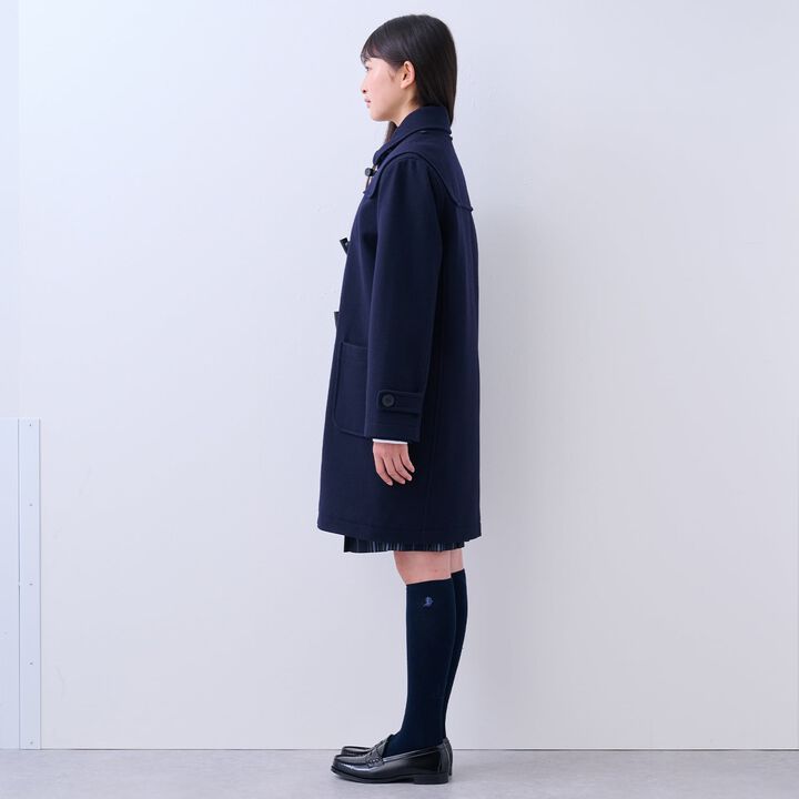 [Graduation Attire] Lightweight Quilted Lined Long Duffle Coat,Navy, medium image number 9