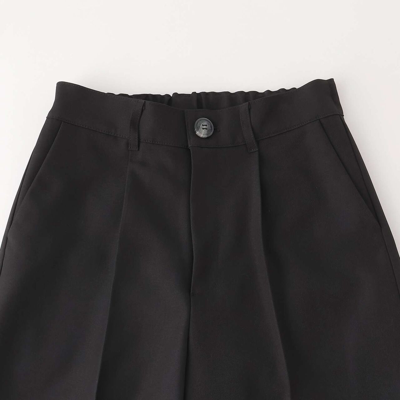 [Graduation Attire] Tuck Wide Pants,Black, large image number 5